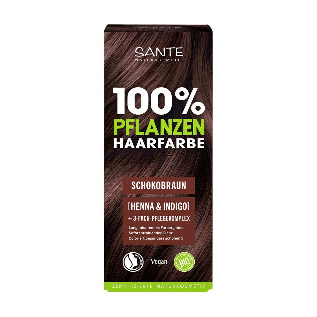 Трав'яний порошок для фарбування волосся Sante Naturkosmetik Herbal Hair Color, Chocolate Brown, 100 г